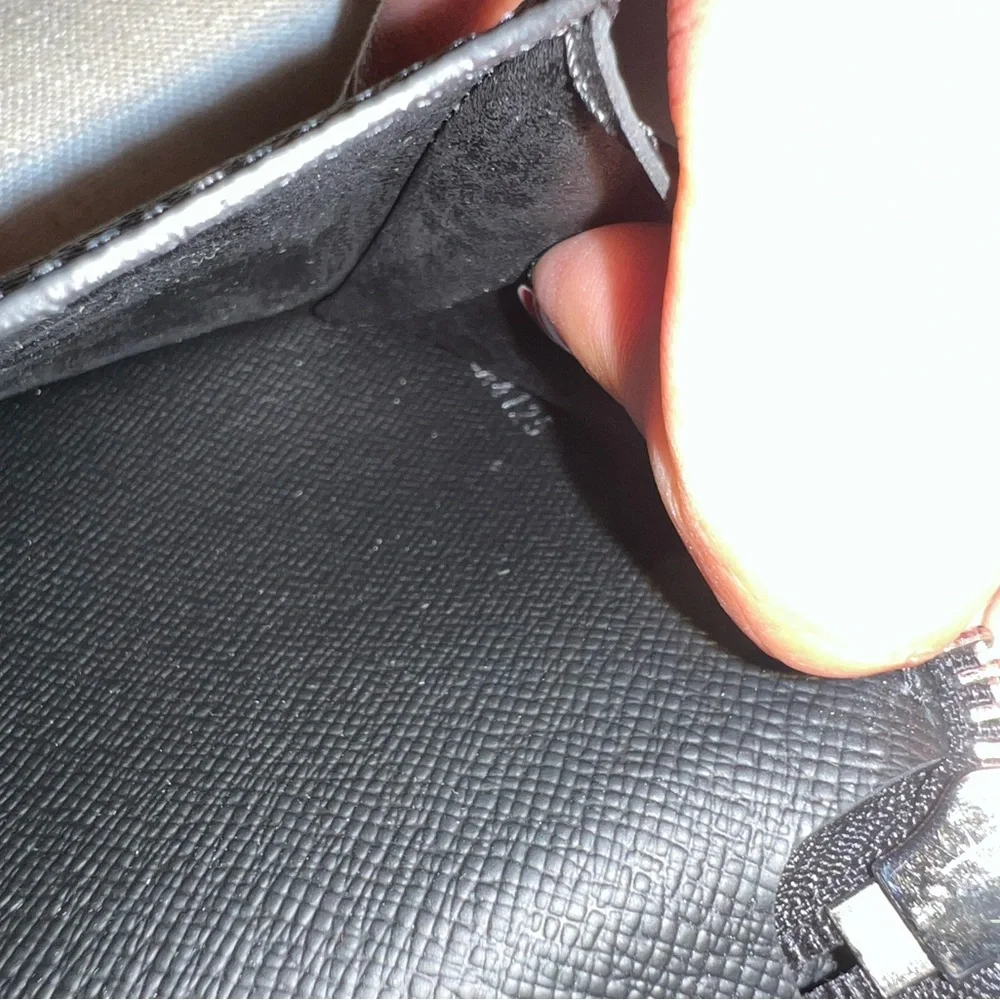 Louis Vuitton Black Leather Zip Pouch